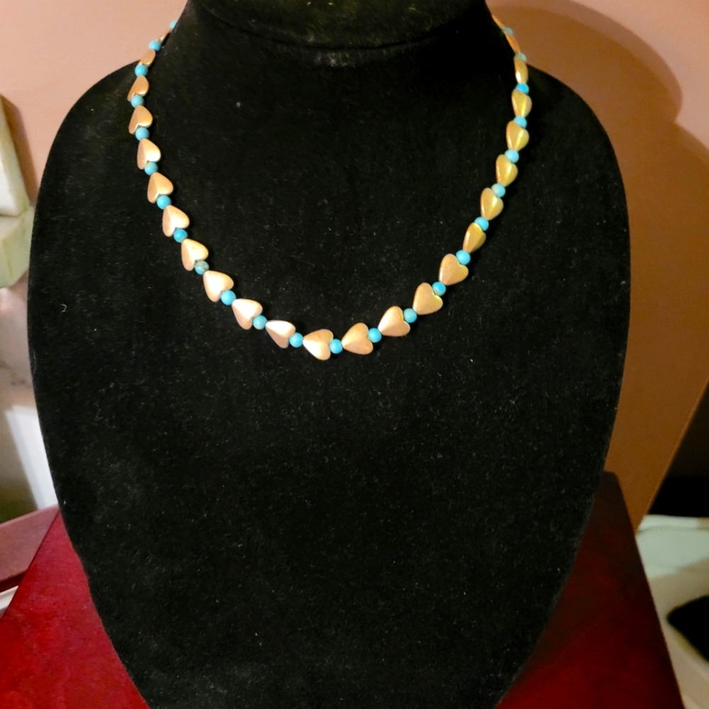 Bactrian Heart Necklace with Turquoise 18 in. - Museum Shop Collection